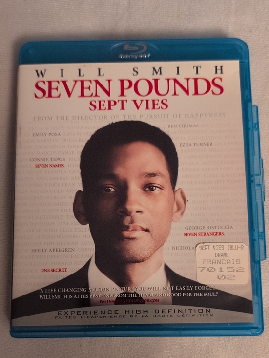 Columbia Pictures Other - Seven Pounds (Sept Vies) Blu-Ray - Will Smith Drama Bilingual